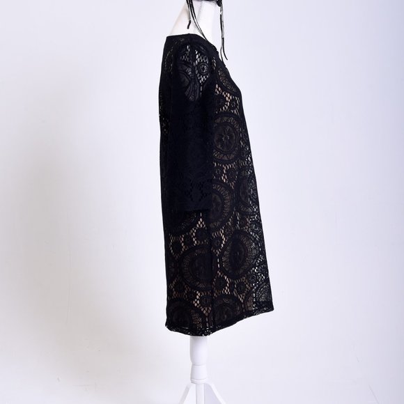 Black Lace Overlay Dress Size 8 AA Studio - Picture 4 of 9